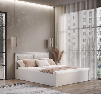 Кровать двуспальная Монако КР-16 кашемир (БТС) в Сысерти - sysert.mebel-e96.ru