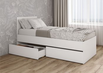 Кровать с ящиками Мори 1200.1/1 , белый (ДСВ) в Сысерти - sysert.mebel-e96.ru