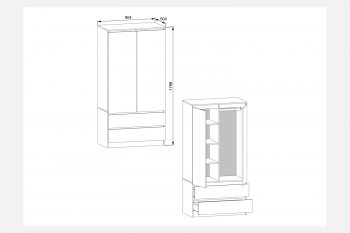 Шкаф 900 мм с антресолью Мори графит (ДСВ) в Сысерти - sysert.mebel-e96.ru