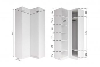 Угловой шкаф Мори белый (ДСВ) в Сысерти - sysert.mebel-e96.ru