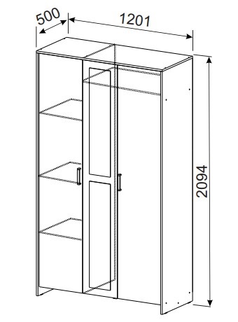 Шкаф распашной 1200 мм Дольче (СВ) в Сысерти - sysert.mebel-e96.ru