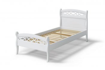Кровать Натали массив береза + МДФ, белый (МЛК) в Сысерти - sysert.mebel-e96.ru
