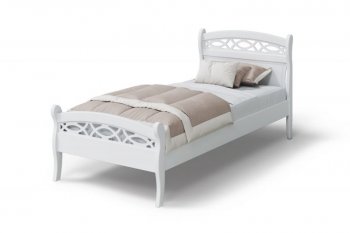 Кровать Натали массив береза + МДФ, белый (МЛК) в Сысерти - sysert.mebel-e96.ru