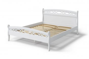 Кровать Натали массив береза + МДФ, белый (МЛК) в Сысерти - sysert.mebel-e96.ru