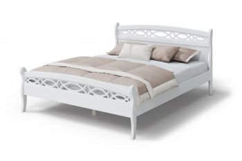Кровать Натали массив береза + МДФ, белый (МЛК) в Сысерти - sysert.mebel-e96.ru