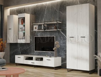 Стенка Нэнси Лофт крафт белый (Миф) в Сысерти - sysert.mebel-e96.ru