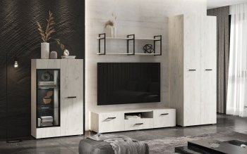 Стенка Нэнси new крафт белый (Миф) в Сысерти - sysert.mebel-e96.ru