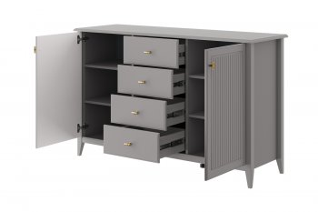 Комод 4 ящика 2 двери Никеа антрацит (БМ) в Сысерти - sysert.mebel-e96.ru