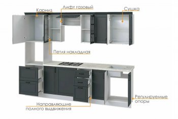 Кухонный гарнитур 3000 мм Николь-1 (Росток) в Сысерти - sysert.mebel-e96.ru