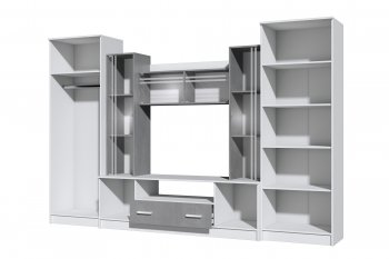 Стенка Николь-2 белый/бетонный камень(Зарон) в Сысерти - sysert.mebel-e96.ru