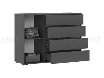 Комод 1 дверь 4 ящика (1200) Норд, графит (Миф) в Сысерти - sysert.mebel-e96.ru