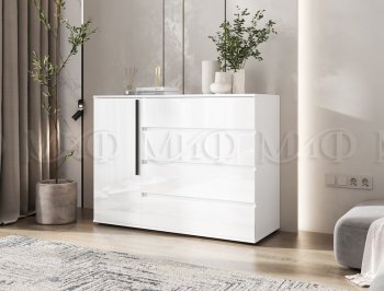 Комод 1 дверь 4 ящика (1200) Норд,  белый (Миф) в Сысерти - sysert.mebel-e96.ru