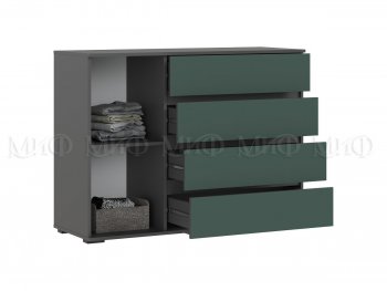 Комод 1 дверь 4 ящика (1200) Норд, графит/изумруд (Миф) в Сысерти - sysert.mebel-e96.ru