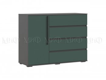 Комод 1 дверь 4 ящика (1200) Норд, графит/изумруд (Миф) в Сысерти - sysert.mebel-e96.ru