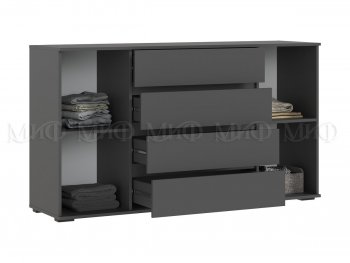 Комод 2 двери 4 ящика (1600) Норд, графит (Миф) в Сысерти - sysert.mebel-e96.ru