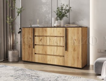 Комод 2 двери 4 ящика (1600) Норд, крафт (Миф) в Сысерти - sysert.mebel-e96.ru