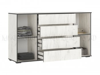 Комод 2 двери 4 ящика (1600) Норд, крафт белый (Миф) в Сысерти - sysert.mebel-e96.ru
