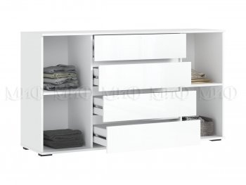 Комод 2 двери 4 ящика (1600) Норд, белый (Миф) в Сысерти - sysert.mebel-e96.ru