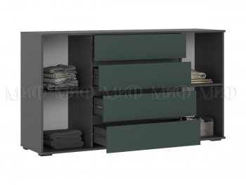 Комод 2 двери 4 ящика (1600) Норд, графит/изумруд (Миф) в Сысерти - sysert.mebel-e96.ru