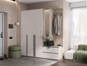 Прихожая Норд модульная крафт серый/кашемир (Миф) в Сысерти - sysert.mebel-e96.ru