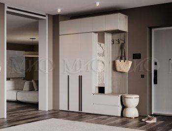 Прихожая Норд модульная крафт серый/кашемир (Миф) в Сысерти - sysert.mebel-e96.ru