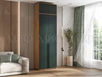 Шкаф 800 мм 2-х ств. Норд с антресолью крафт/изумруд (Миф) в Сысерти - sysert.mebel-e96.ru