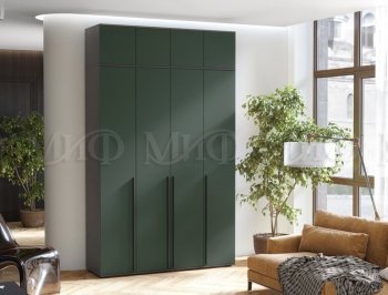 Шкаф 1600 мм 4-х створчатый Норд с антресолью, графит/изумруд (Миф) в Сысерти - sysert.mebel-e96.ru