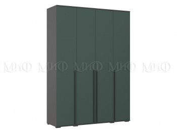 Шкаф 1600 мм 4-х створчатый Норд с антресолью, графит/изумруд (Миф) в Сысерти - sysert.mebel-e96.ru