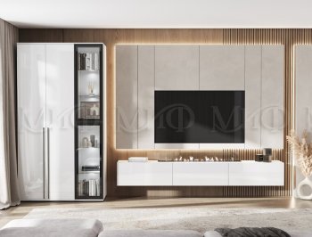 Стенка Норд белый глянец (Миф) в Сысерти - sysert.mebel-e96.ru