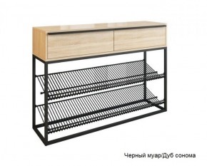 Обувница Крафт 2 (Черный муар/Дуб сонома) в Сысерти - sysert.mebel-e96.ru