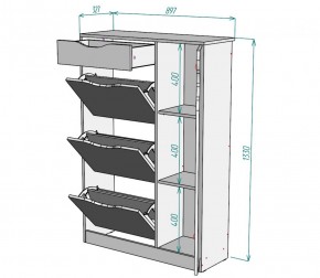 Обувница W44 (Белый) в Сысерти - sysert.mebel-e96.ru