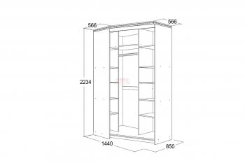 Шкаф-купе угловой Ольга-13 правый в Сысерти - sysert.mebel-e96.ru