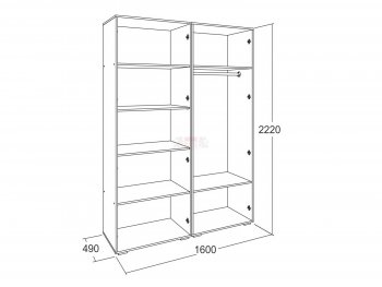 Шкаф 1600 мм Ольга-17 в Сысерти - sysert.mebel-e96.ru