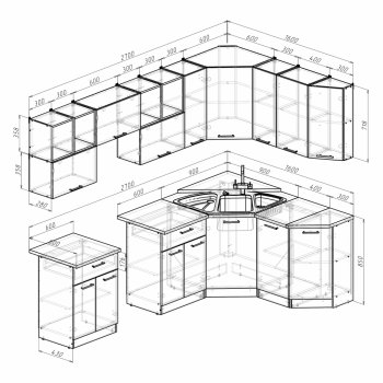 Кухонный гарнитур Ольга оптима 5 2700х1600 мм (Герда) в Сысерти - sysert.mebel-e96.ru