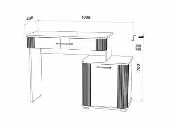 Стол туалетный Ольга-2 в Сысерти - sysert.mebel-e96.ru