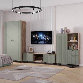 Стенка Олива комп.3 эвкалипт софт (БТС) в Сысерти - sysert.mebel-e96.ru