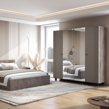 Шкаф 2000 мм 4-х створчатый Олива ШК-13 муссон софт (БТС) в Сысерти - sysert.mebel-e96.ru