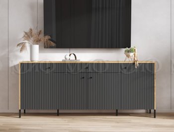 Комод Оливия Дуб Крафт/Графит (Миф) в Сысерти - sysert.mebel-e96.ru
