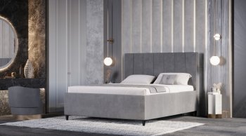 Кровать с ПМ Оливия Серый (Лин) в Сысерти - sysert.mebel-e96.ru