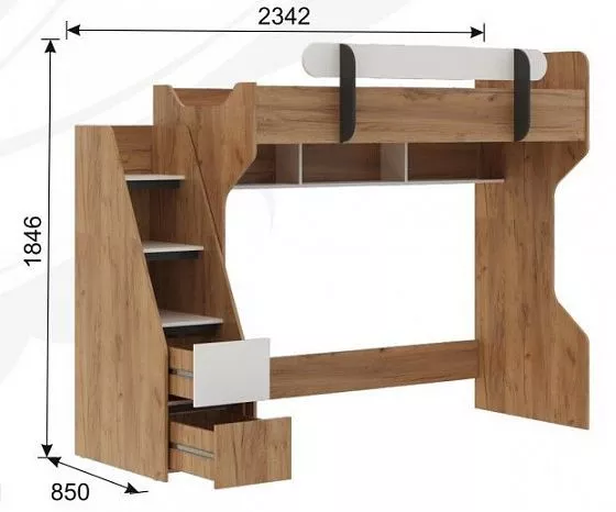 Кровать-чердак Омега-3 в Сысерти - sysert.mebel-e96.ru