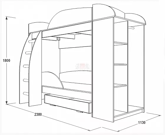 Кровать двухъярусная Омега-4А ЛДСП в Сысерти - sysert.mebel-e96.ru