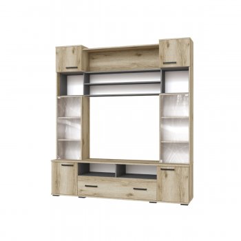 Мини-стенка ОГЦС-1 Оскар-18 дуб делано/графит(Текс) в Сысерти - sysert.mebel-e96.ru