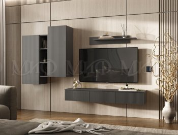 Стенка Оскар комп.2 графит (Миф) в Сысерти - sysert.mebel-e96.ru