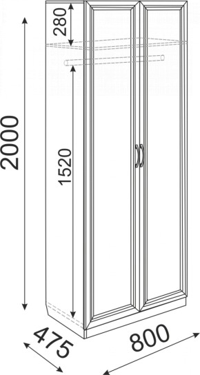 Шкаф Остин 800 мм №2 (Риннер) в Сысерти - sysert.mebel-e96.ru