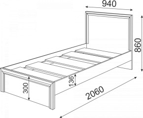 Кровать Остин Модуль 21 (Риннер) в Сысерти - sysert.mebel-e96.ru