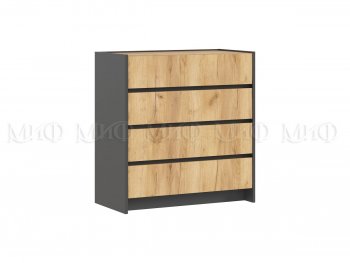 Комод 4ящ. Остин крафт/графит (Миф) в Сысерти - sysert.mebel-e96.ru