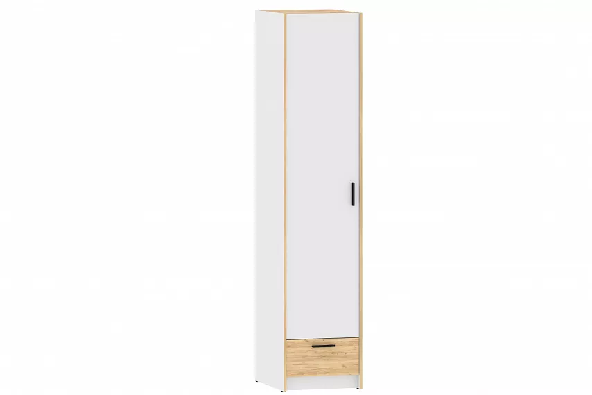 Шкаф 500 мм для одежды Оттавия НМ 011.20 белый (Silva) в Сысерти - sysert.mebel-e96.ru