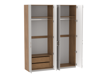 Шкаф 1800 мм 4-дверный с доп. ящиками Палермо (СБК) в Сысерти - sysert.mebel-e96.ru