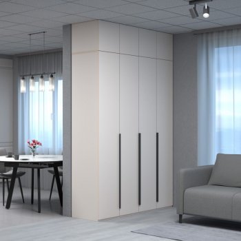 Шкаф 1600 мм Пальма с антресолью, Сатин (ДСВ) в Сысерти - sysert.mebel-e96.ru