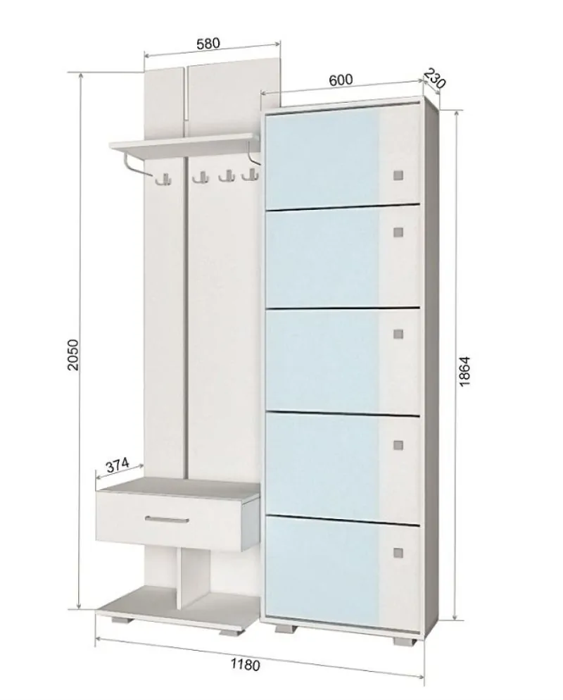 Прихожая Пайн 6 в Сысерти - sysert.mebel-e96.ru